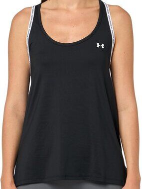Black and White Under Armour Women's Tech Knockout Tank Top